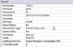 Info Speed Mismatch / Incompatible SFP